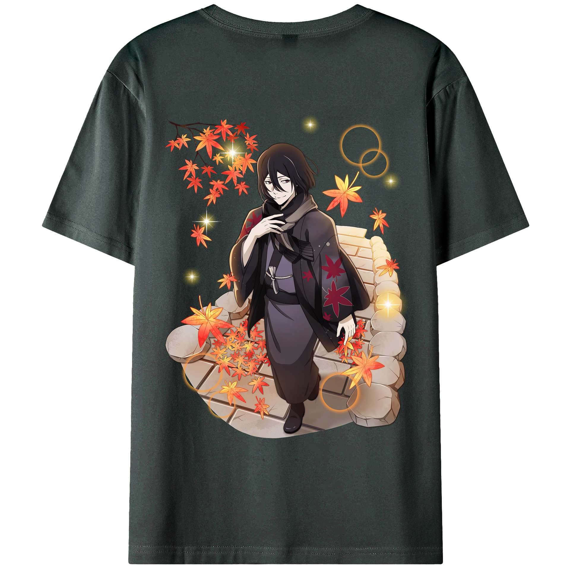 （画像用） 文豪ストレイドッグス Bungo Stray Dogs 綿100％ メンズ半袖Tシャツ（バックプリント） 通気性